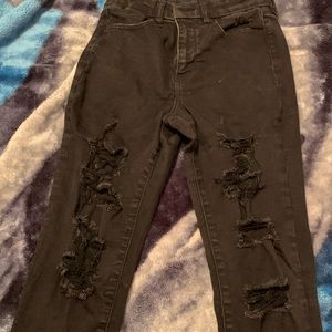 Black ripped jeans